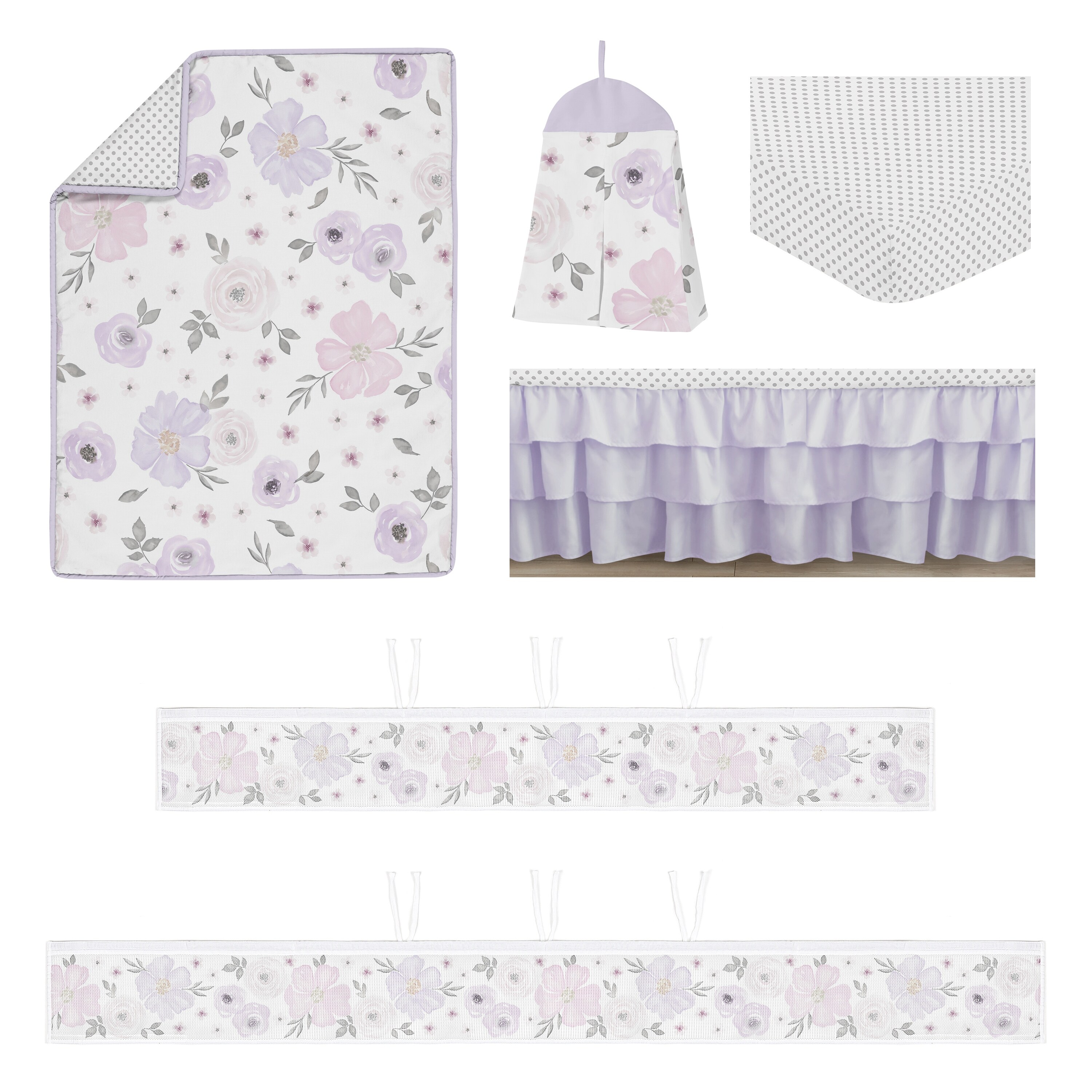 Purple mesh crib bumper store